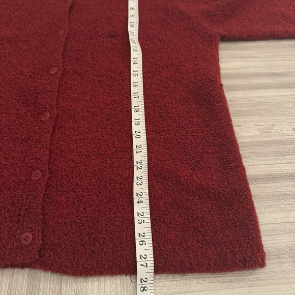 Eileen Fisher Italian Yarn Sweater Cardigan Maroon Size 1X Button Front - Picture 4 of 6